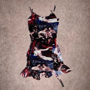 Renaissance Print Mini Dress